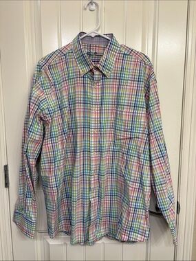 Alan Flusser Pastel Multicolor Plaid Button-Down Shirt